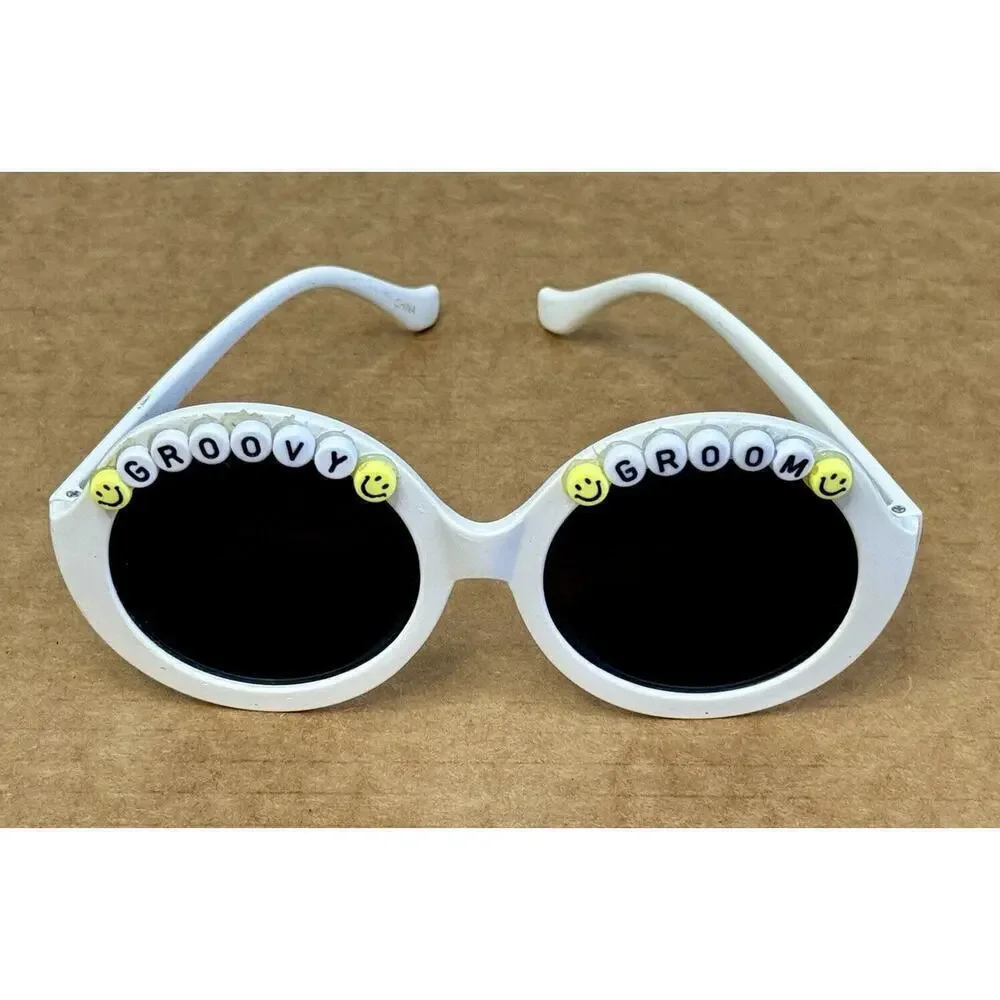 BRIDE AND GROOM Matching Wedding Novelty Sunglasses Boho Party Festival Rave Fun